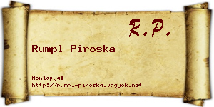 Rumpl Piroska névjegykártya
